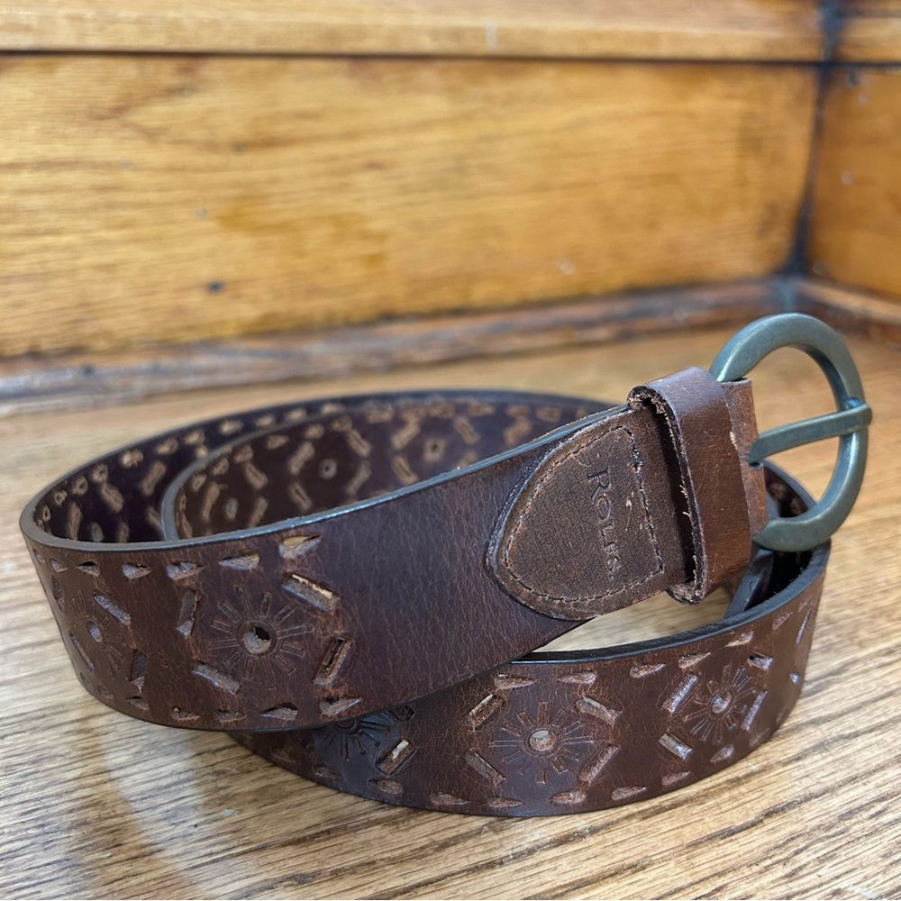 Rolf’s | Brown Genuine Leather Cut Out Belt